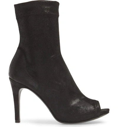 Shop Pedro Garcia Sauni Peep Toe Bootie In Black Glace