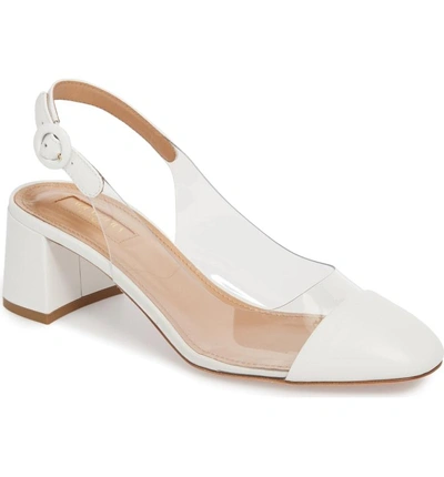 Shop Aquazzura Optic Clear Slingback Pump In White