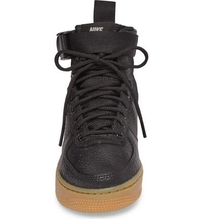 Shop Nike Sf Air Force 1 Mid Sneaker In Black/ Black/ Light Brown