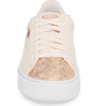Shop Puma Basket Platform Sneaker In Pearl/ Rose Gold