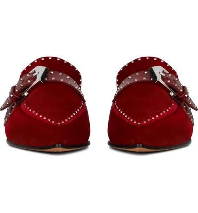Shop Givenchy Studded Loafer Mule In Dark Red