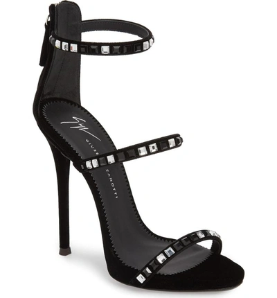 Shop Giuseppe Zanotti Coline Crystal Embellished Sandal In Black