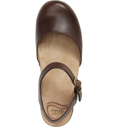 Shop Dansko 'sam' Clog In Teak Vintage Leather