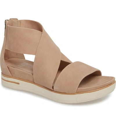 Shop Eileen Fisher Sport Platform Sandal In Latte Nubuck