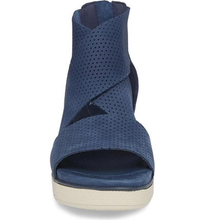 Shop Eileen Fisher Sport Platform Sandal In Denim Nubuck