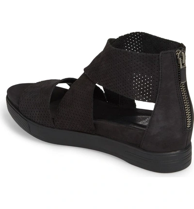 Shop Eileen Fisher Sport Platform Sandal In Black Nubuck