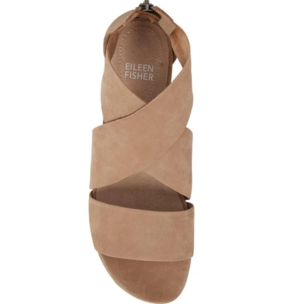 Shop Eileen Fisher Sport Platform Sandal In Earth Nubuck