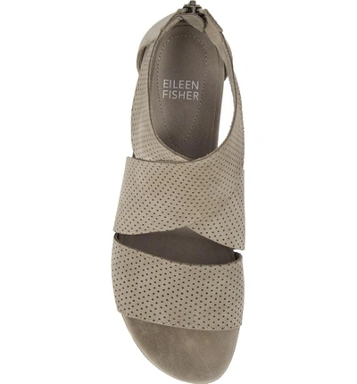 Shop Eileen Fisher Sport Platform Sandal In Stone Nubuck