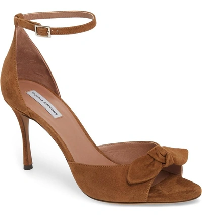 Shop Tabitha Simmons Mimmi Bow Ankle Strap Sandal In Rum Brown