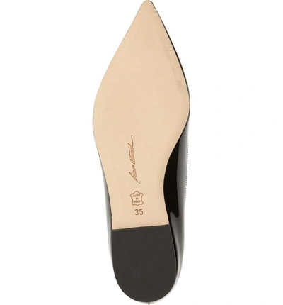 Shop Brian Atwood Astrid Ankle Strap Flat In Black Patent