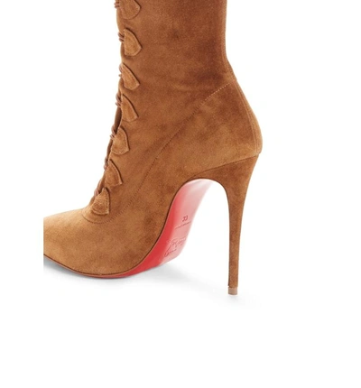 Shop Christian Louboutin French Tutu Pointy Toe Bootie In Macchiato