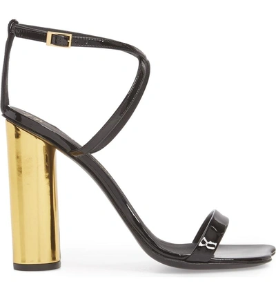 Shop Giuseppe Zanotti Round Heel Sandal In Black