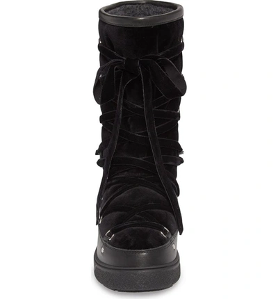 Shop Moncler Syria Stivale Lace-up Boot In Black