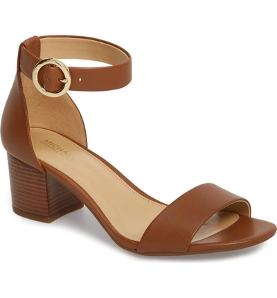 Shop Michael Michael Kors Lena Block Heel Sandal In Luggage