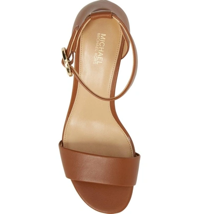 Michael Michael Kors Lena Block Heel Sandal In Luggage | ModeSens