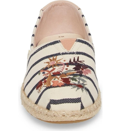 Shop Toms Alpargata Stripe Espadrille In Floral Embroidery Woven Stripe