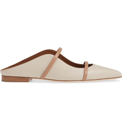 Shop Malone Souliers Maureen Pointy Toe Flat In Ice/ Nude