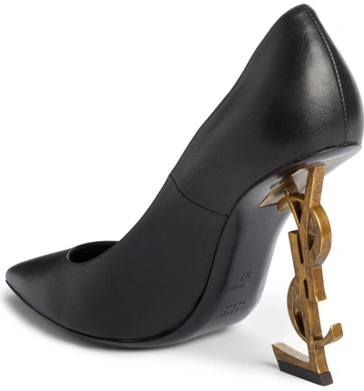 Shop Saint Laurent Opium Ysl Pump In Black/ Gold