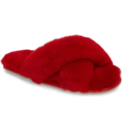 Shop Patricia Green Mt. Hood Genuine Shearling Slipper In Red