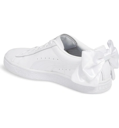 Shop Puma Basket Bow Sneaker In White/ White
