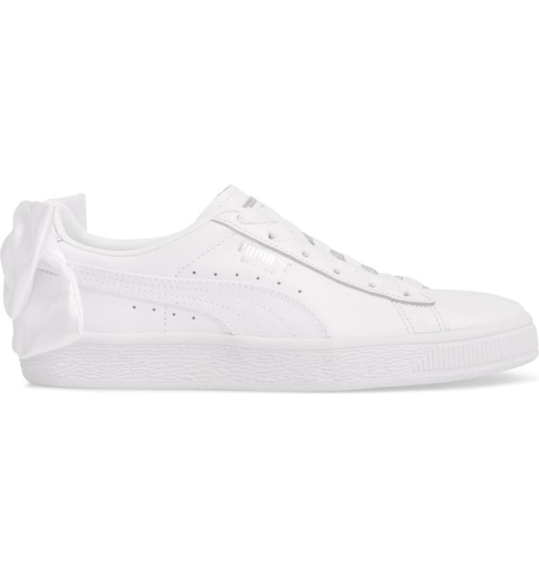puma basket bow white