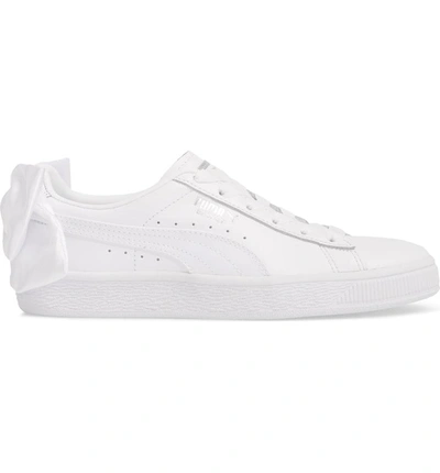 Puma Basket Bow Sneaker In White/ White | ModeSens