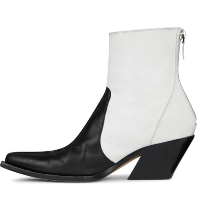 Shop Givenchy Pointy Toe Ankle Boot In White/ Black