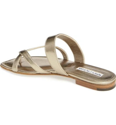 Shop Manolo Blahnik Slide Sandal In Albe Silk