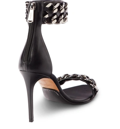 Shop Balmain Chain Ankle Strap Sandal In Black