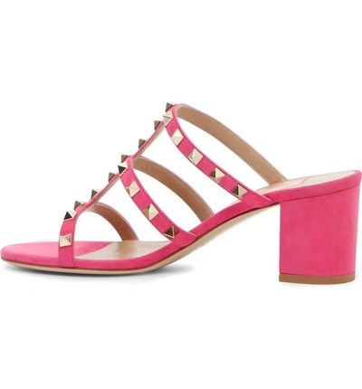 Shop Valentino Rockstud Slide Sandal In Pink