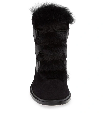 Shop Pedro Garcia Wilmette Bootie With Genuine Shearling Trim In Black Churra