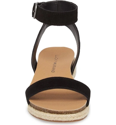 Shop Lucky Brand Garston Espadrille Sandal In Black Suede