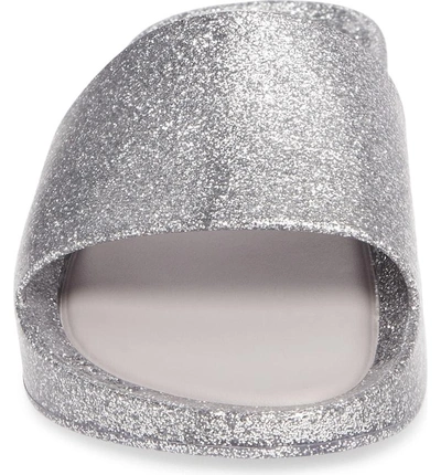 Shop Melissa Beach Slide Sandal In Silver Glass Glitter