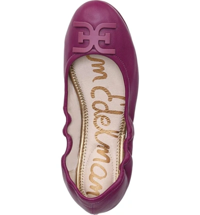 Shop Sam Edelman Florence Ballet Flat In Mulberry Pink Leather