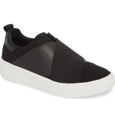 Shop Donald Pliner Coley Platform Slip-on Sneaker In Black Leather