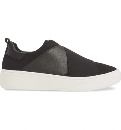 Shop Donald Pliner Coley Platform Slip-on Sneaker In Black Leather