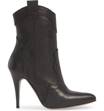 Shop Charles David Kimberly Western Bootie In Black Leather