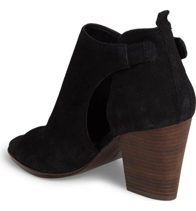 Shop Lucky Brand Oona Open Side Bootie In Black Leather