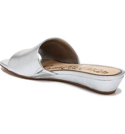 Shop Sam Edelman Liliana Slide Sandal In Silver Leather