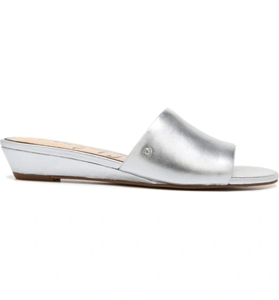 Shop Sam Edelman Liliana Slide Sandal In Silver Leather
