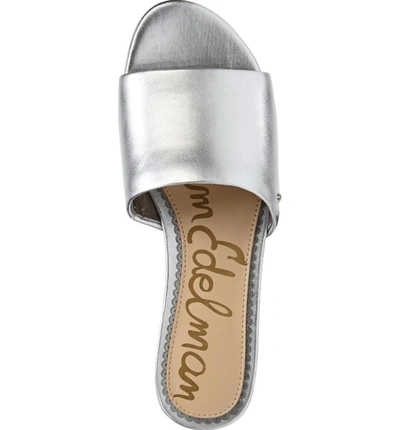 Shop Sam Edelman Liliana Slide Sandal In Silver Leather