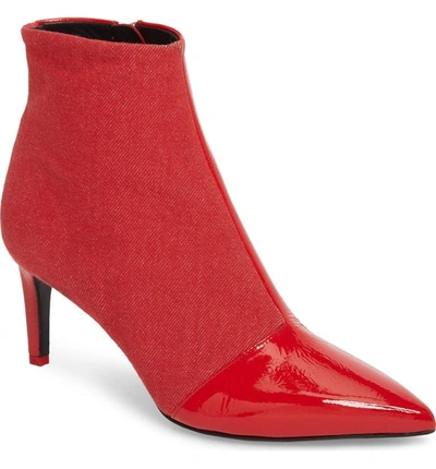 Shop Rag & Bone Beha Pointy Toe Bootie In Red Denim