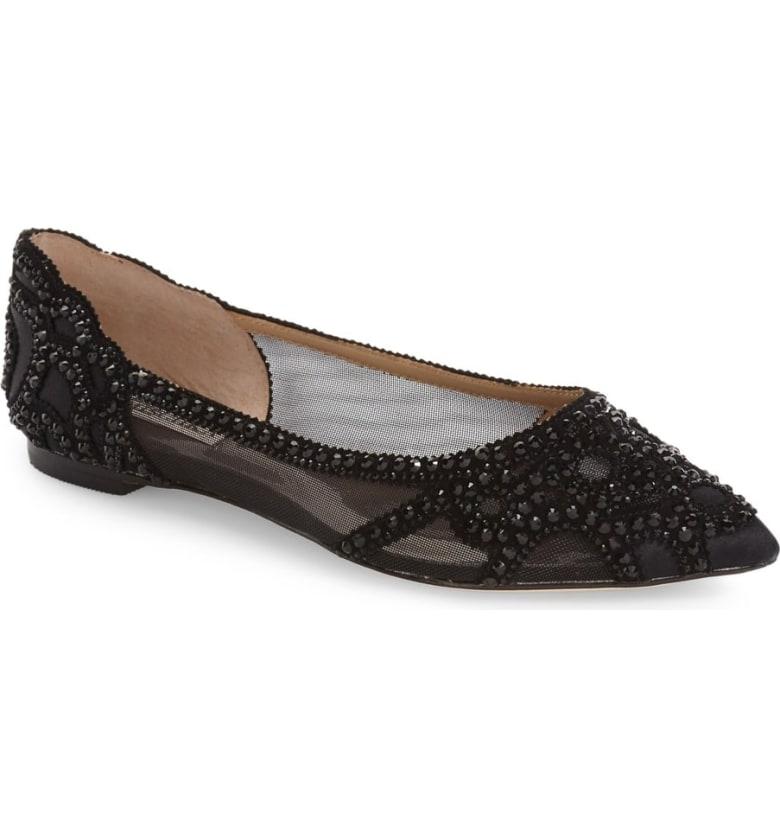 gigi crystal pointy toe flat