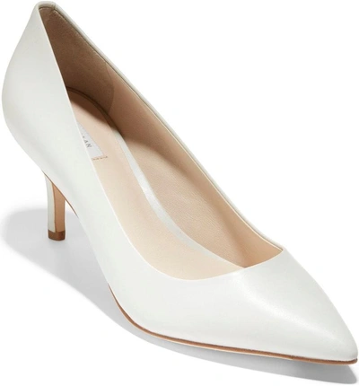 Shop Cole Haan Vesta Pointy Toe Pump In White Leather