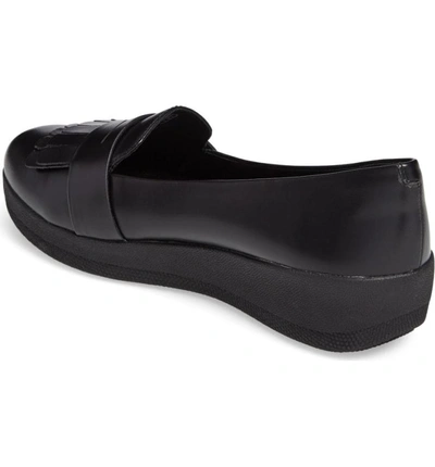 Shop Fitflop Fringey Loafer In All Black Leather