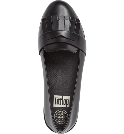 Shop Fitflop Fringey Loafer In All Black Leather