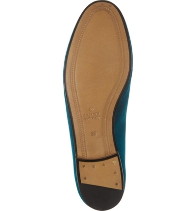 Shop Gucci Brixton Velvet Loafer In Blue Velvet