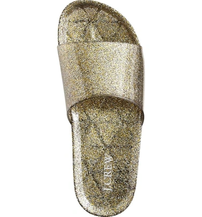 Shop Jcrew Glitter Slide Sandal In Grey/ Gold