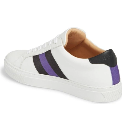 Shop Greats Royale Stripe Sneaker In White/ Black/ Violet