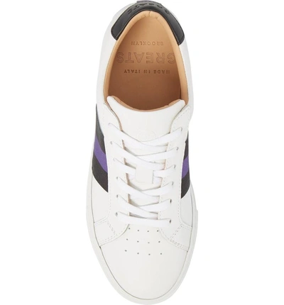 Shop Greats Royale Stripe Sneaker In White/ Black/ Violet
